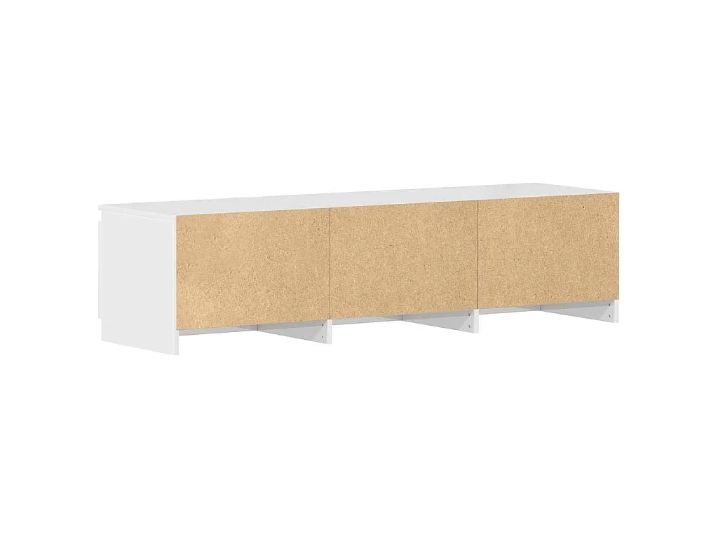 Meuble TV blanc brillant 140x40x35,5 cm bois d'ingénierie