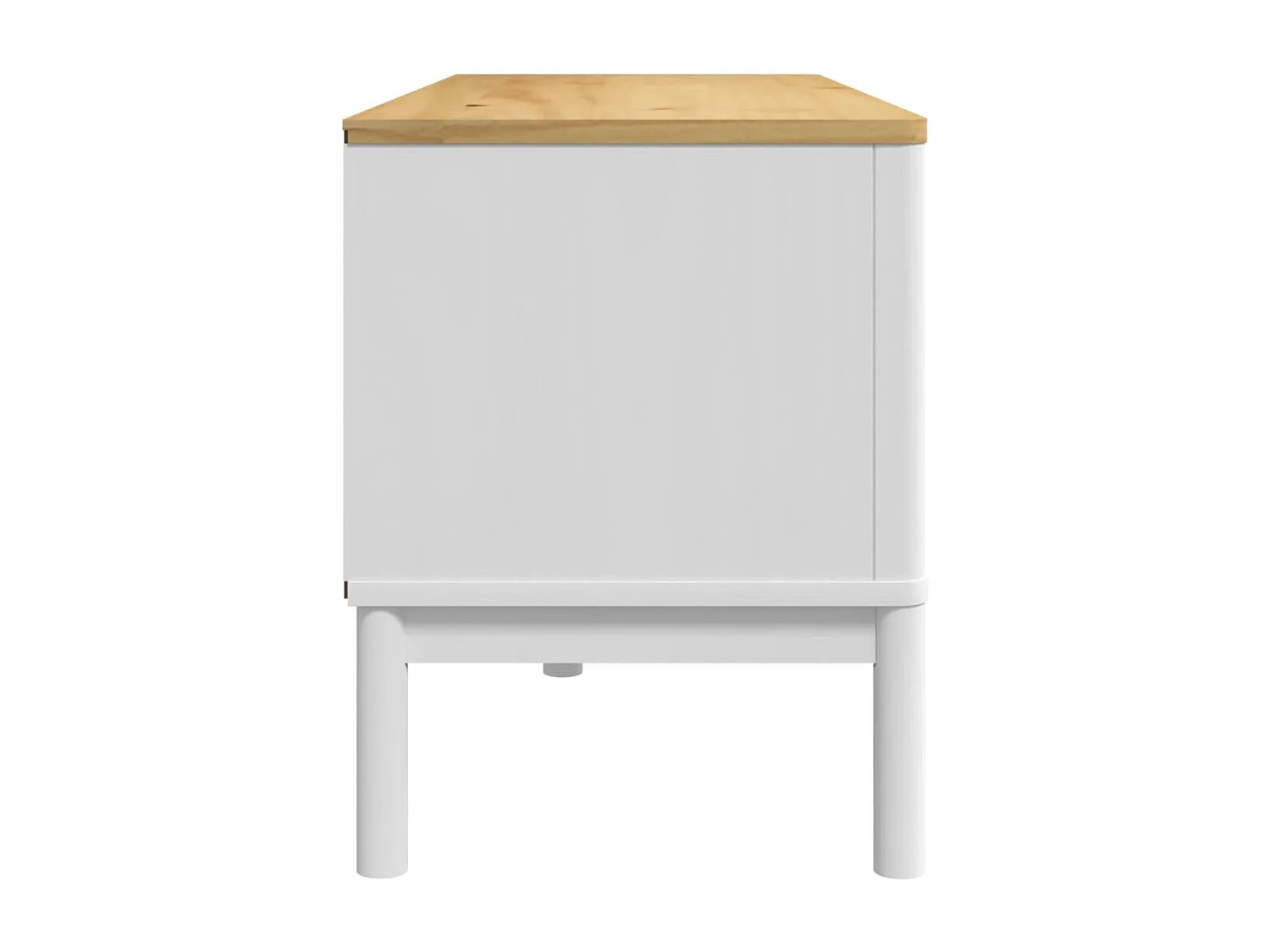 TV-Schrank FLORO Weiß 114x43x55 cm Massivholz Kiefer