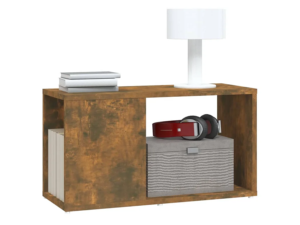 Meuble TV Chêne fumé 60x24x32 cm Bois d'ingénierie