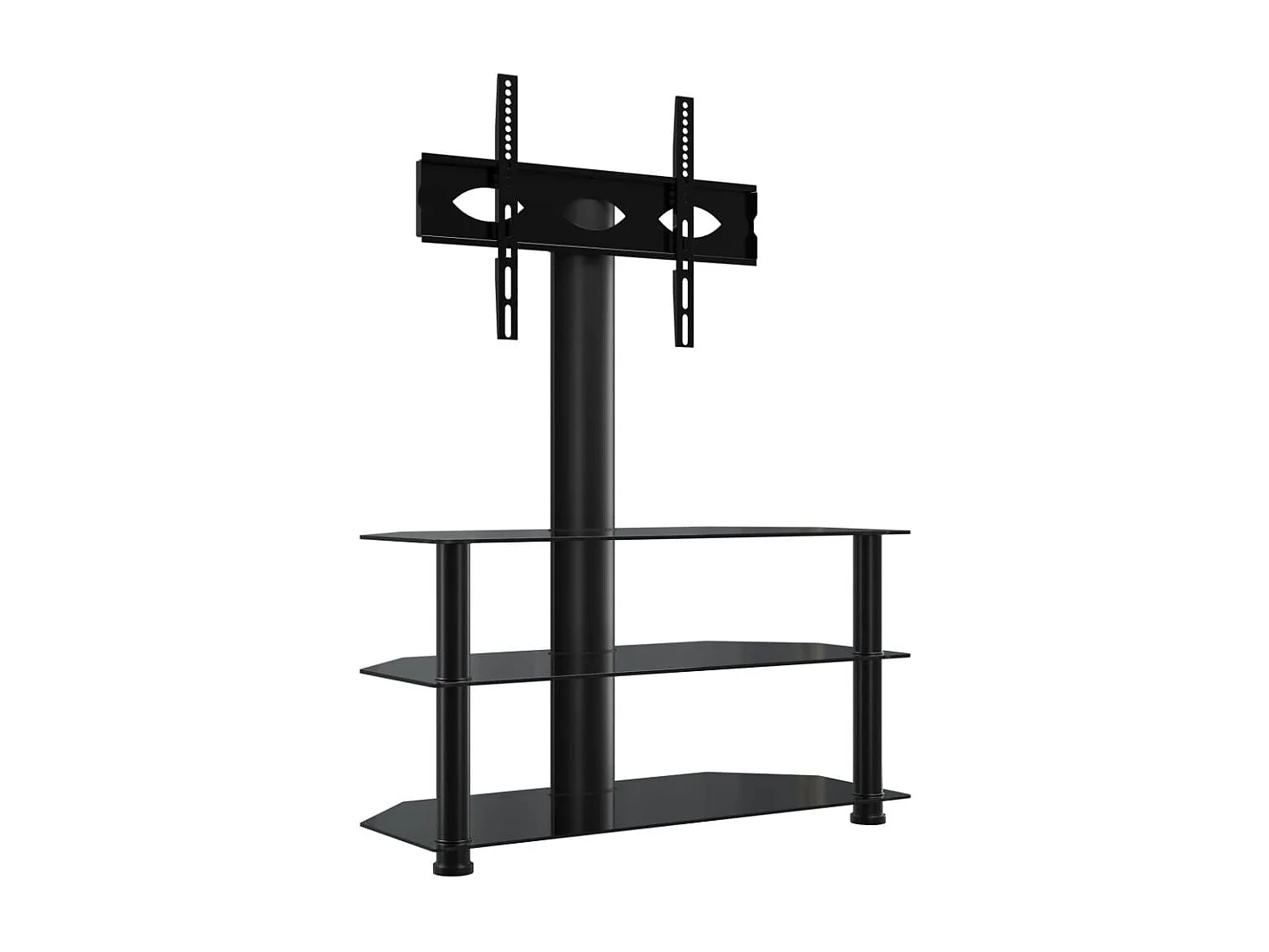 Tv-standaard hoek 3-laags voor 32-70 inch zwart