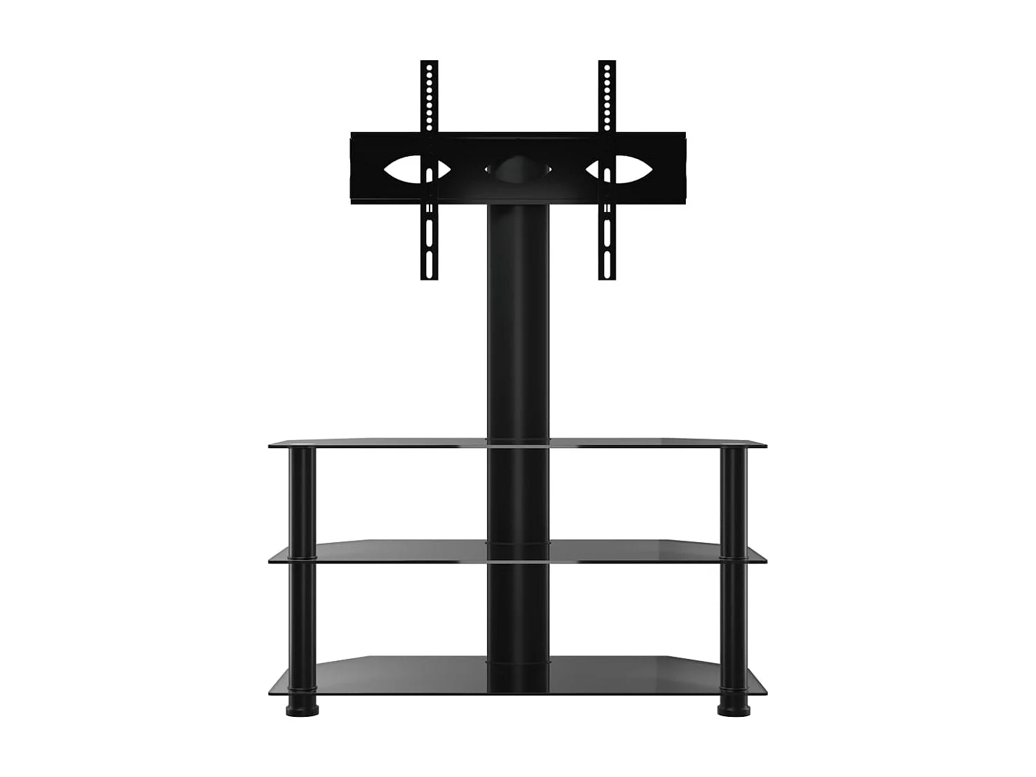 Tv-standaard hoek 3-laags voor 32-70 inch zwart