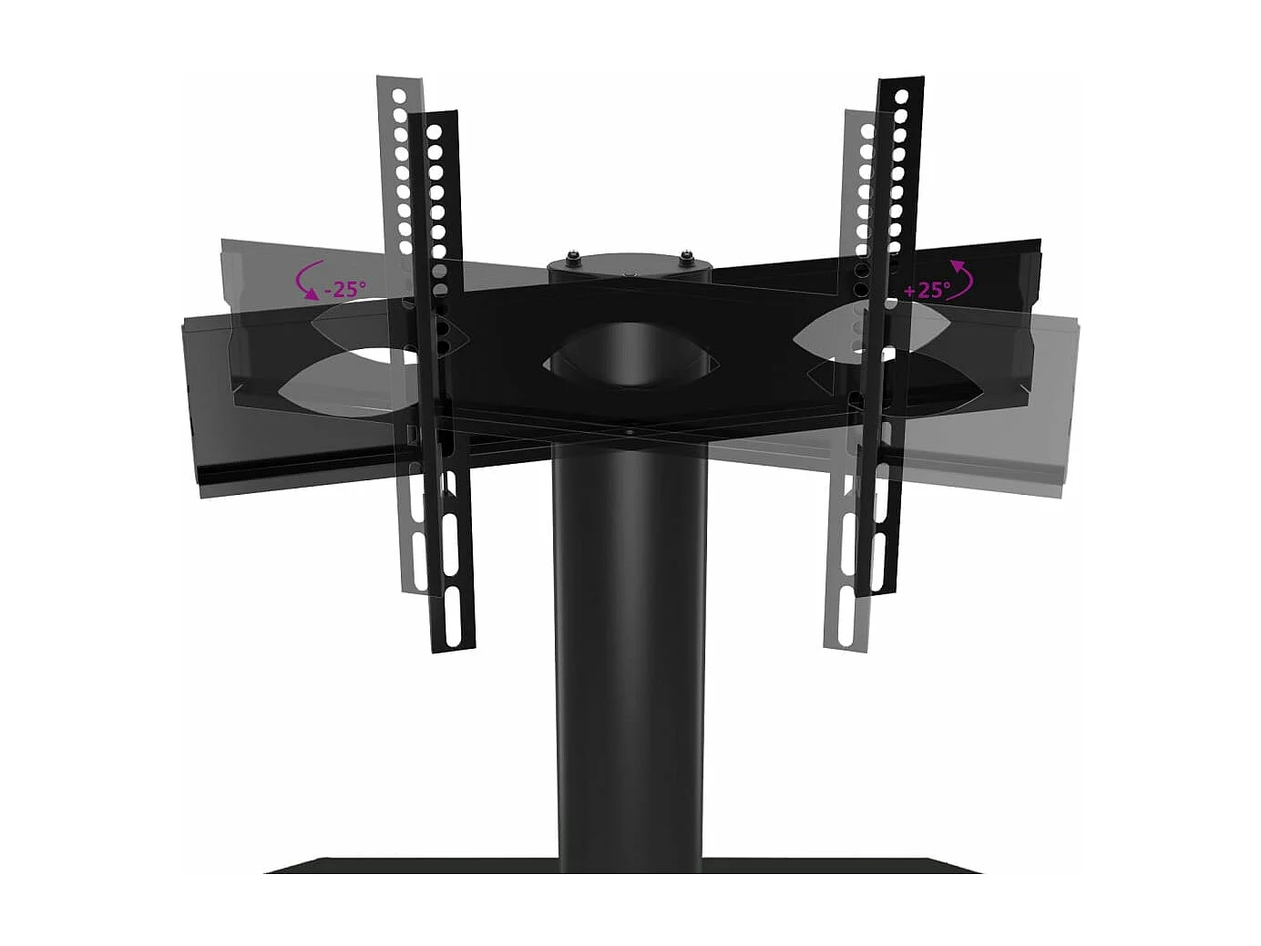 Tv-standaard hoek 3-laags voor 32-70 inch zwart