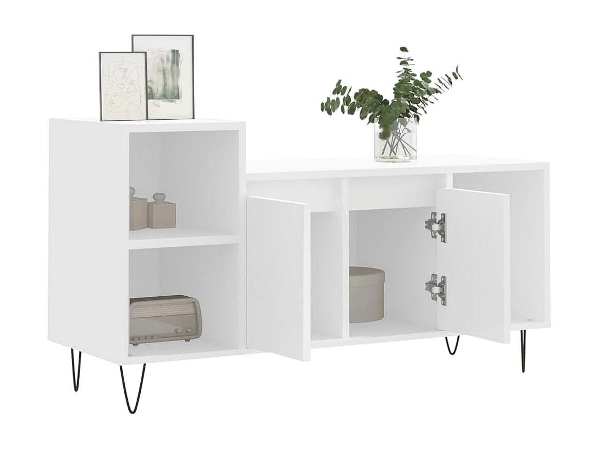 Meuble TV Blanc 100x35x55 cm Bois d'ingénierie