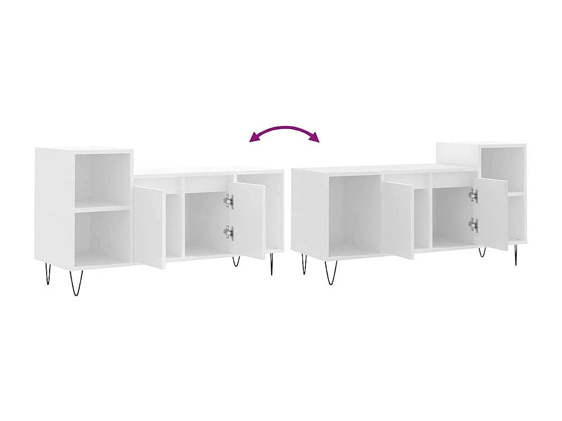 Meuble TV Blanc 100x35x55 cm Bois d'ingénierie