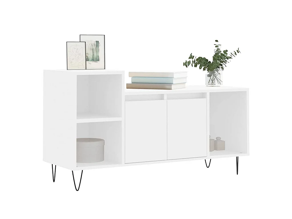 Tv-meubel 100x35x55 cm bewerkt hout wit