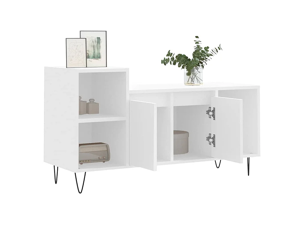 Tv-meubel 100x35x55 cm bewerkt hout wit