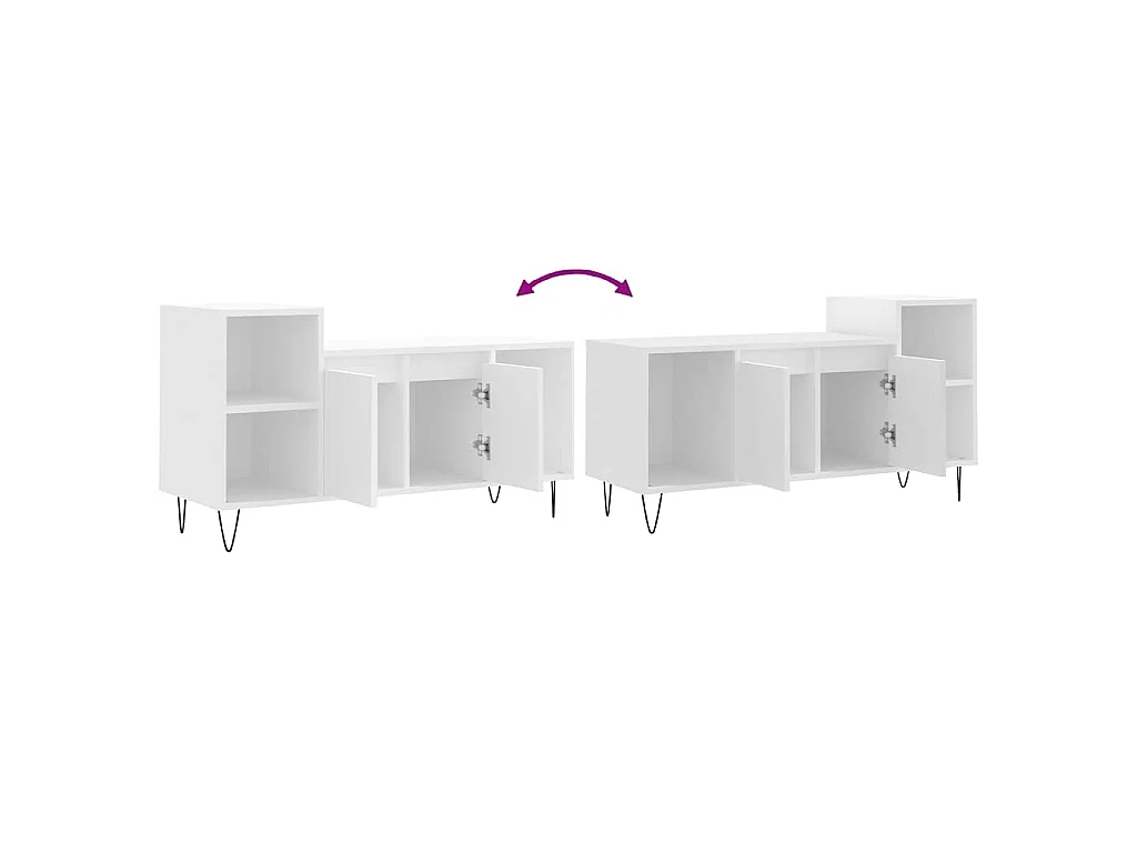 Tv-meubel 100x35x55 cm bewerkt hout wit