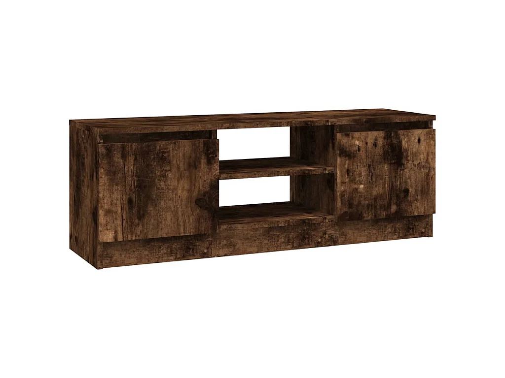 Meuble TV avec porte Chêne fumé 102x30x36 cm