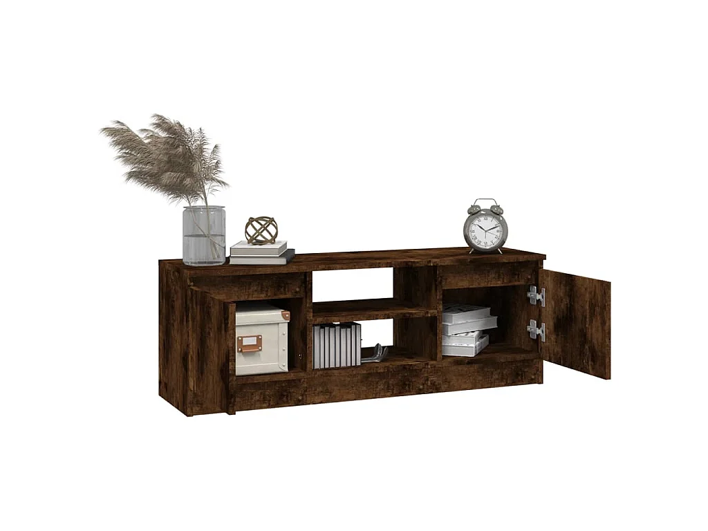 Meuble TV avec porte Chêne fumé 102x30x36 cm