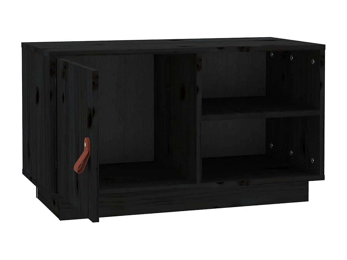 Móvel de TV 70x34x40 cm madeira de pinho maciça preto