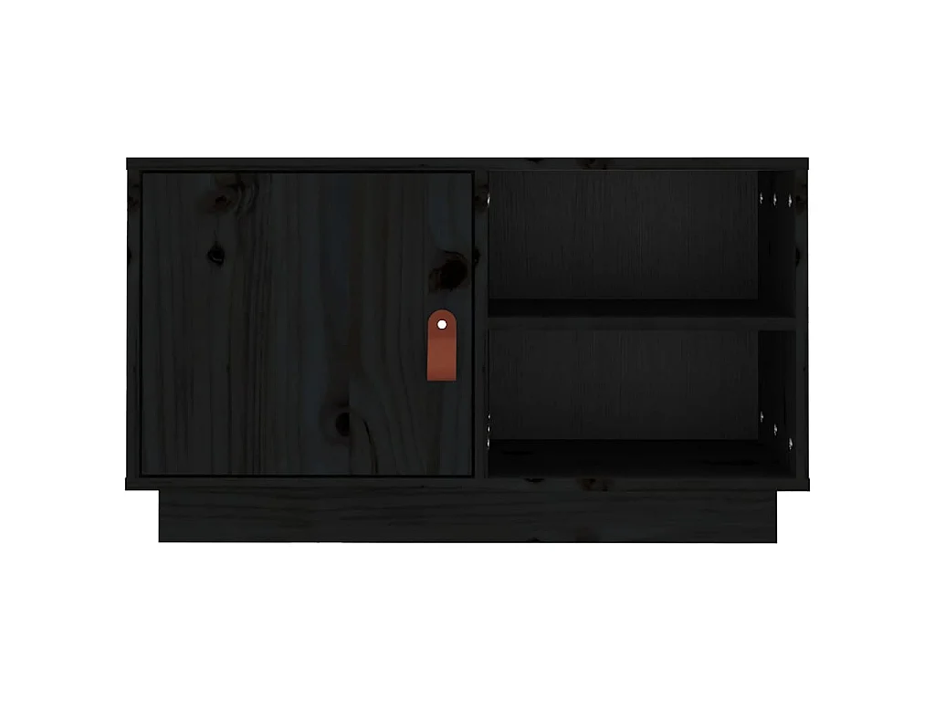 Meuble TV Noir 70x34x40 cm Bois de pin massif