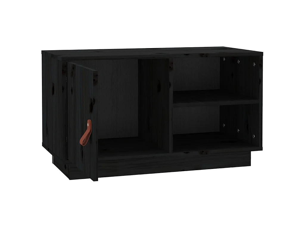 Meuble TV Noir 70x34x40 cm Bois de pin massif