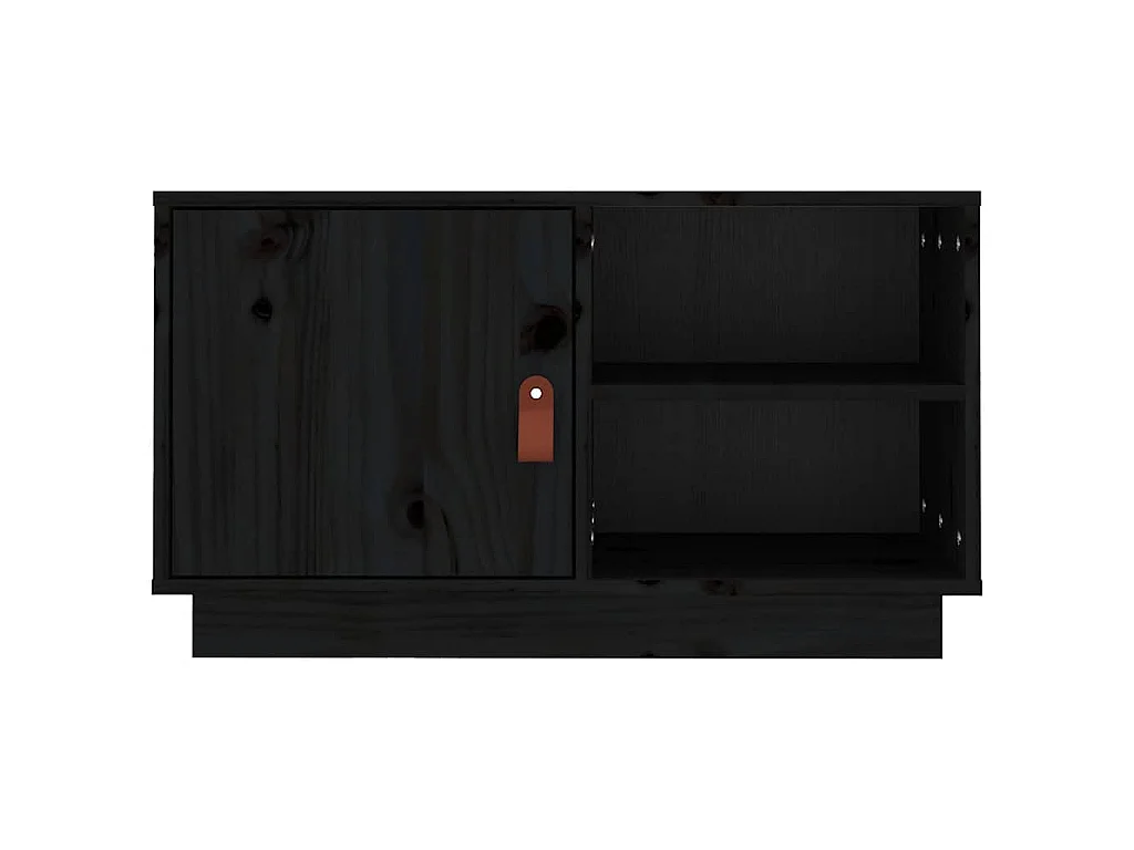 TV-Schrank Schwarz 70x34x40 cm Massivholz Kiefer