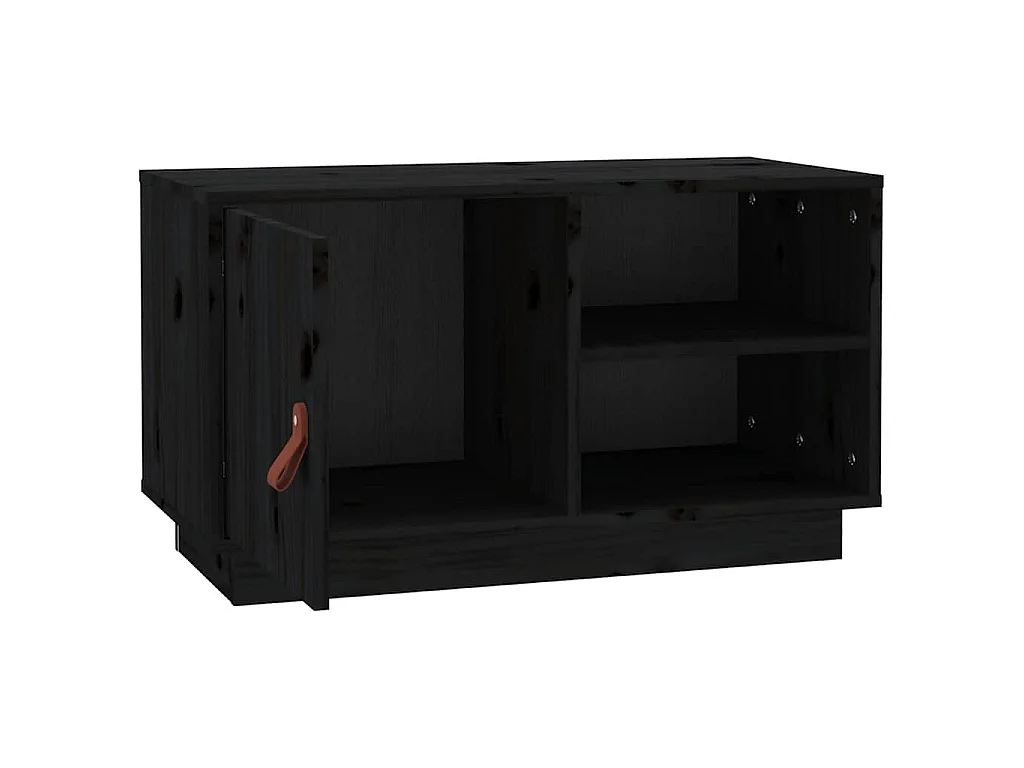 TV-Schrank Schwarz 70x34x40 cm Massivholz Kiefer