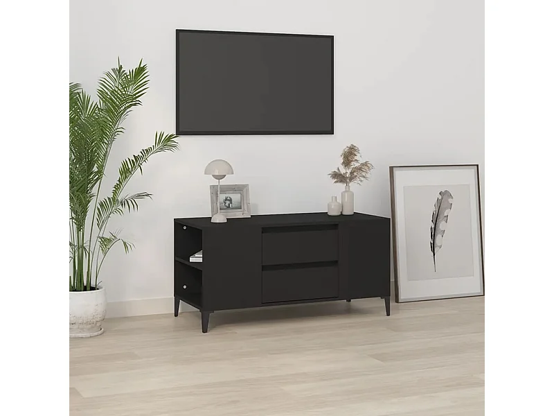 TV-Schrank Schwarz 102x44,5x50 cm Holzwerkstoff