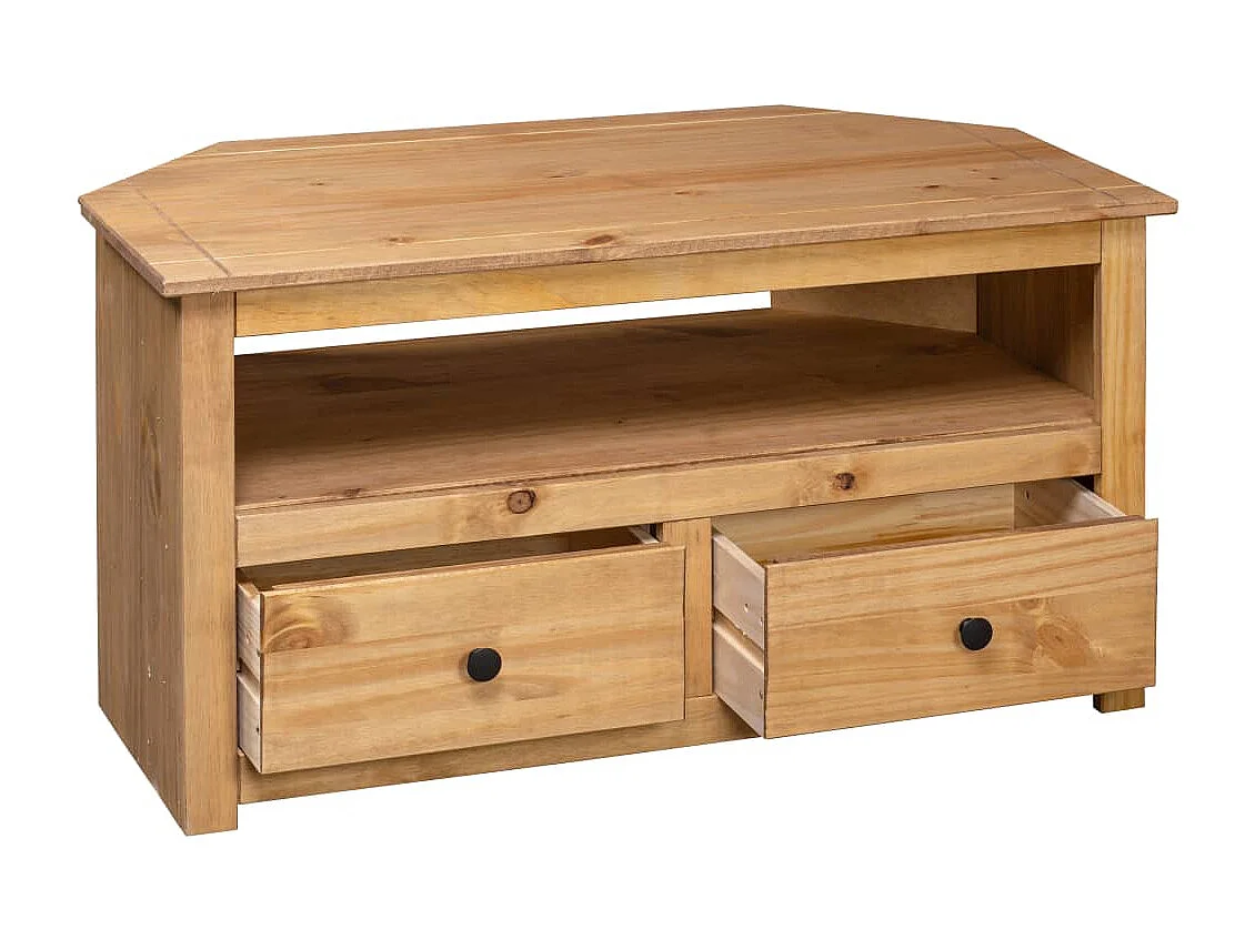 TV-Eckschrank 93 x 49 x 49 cm Massivholz Panama-Kiefer