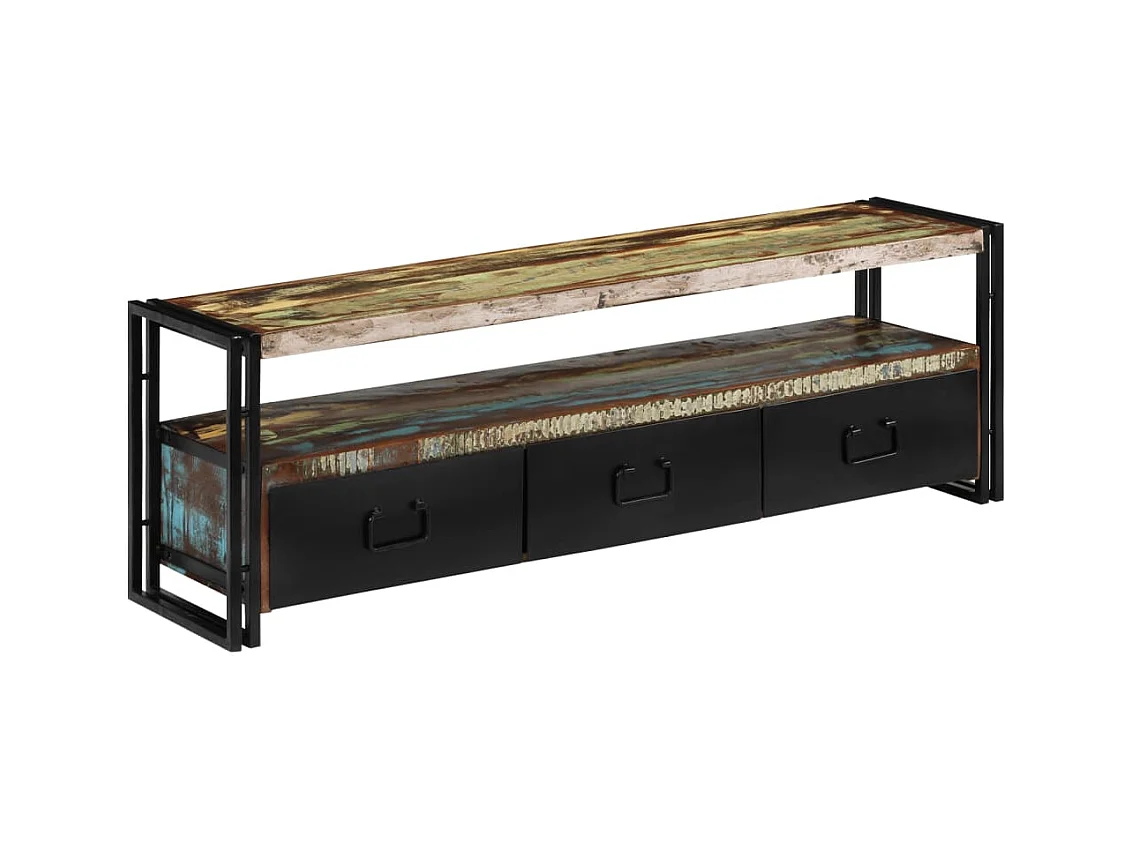 Mueble de TV madera maciza reciclada 120x30x40 cm