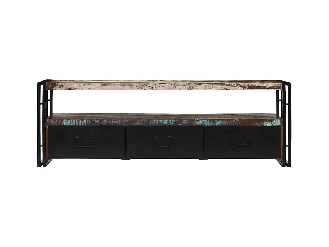 Mueble de TV madera maciza reciclada 120x30x40 cm