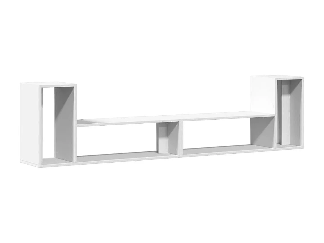 Mobili TV a Parete 2pz Bianchi 100x30x50cm in Legno Multistrato