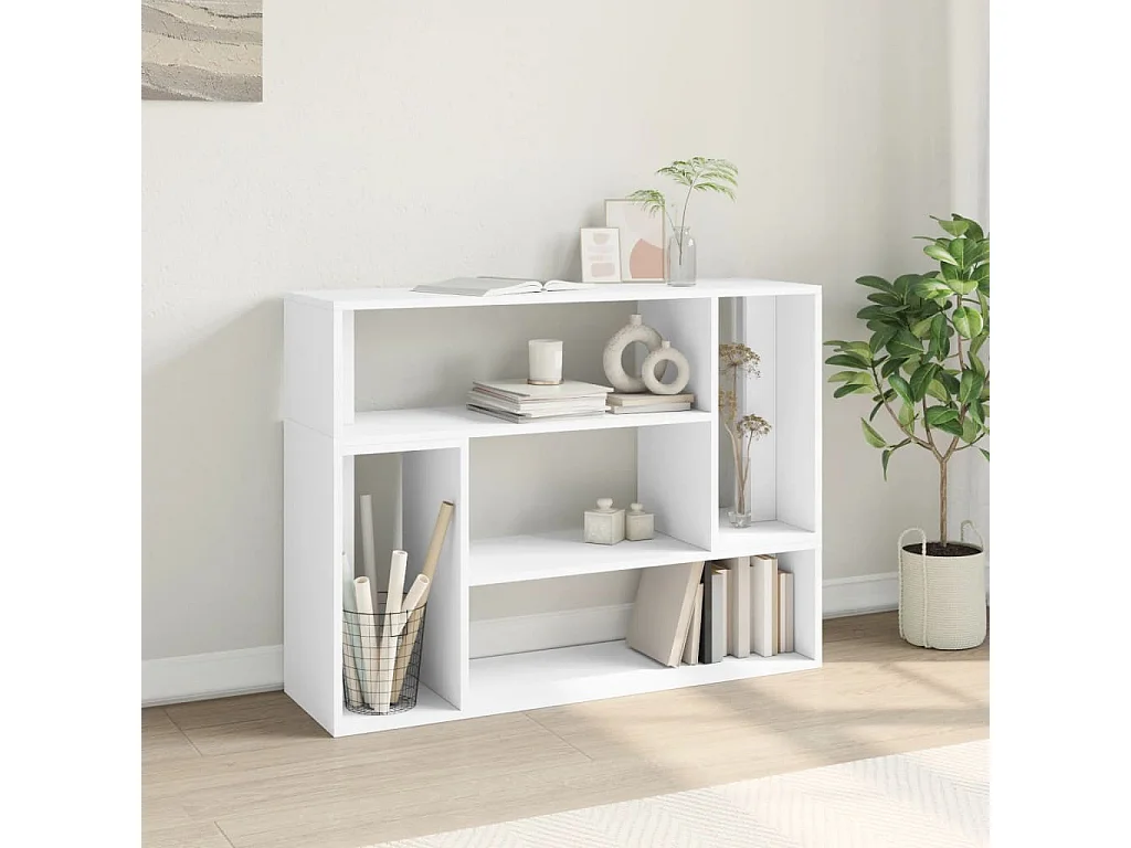 Mobili TV a Parete 2pz Bianchi 100x30x50cm in Legno Multistrato