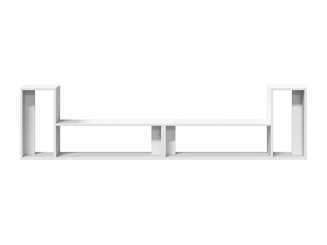 Mobili TV a Parete 2pz Bianchi 100x30x50cm in Legno Multistrato