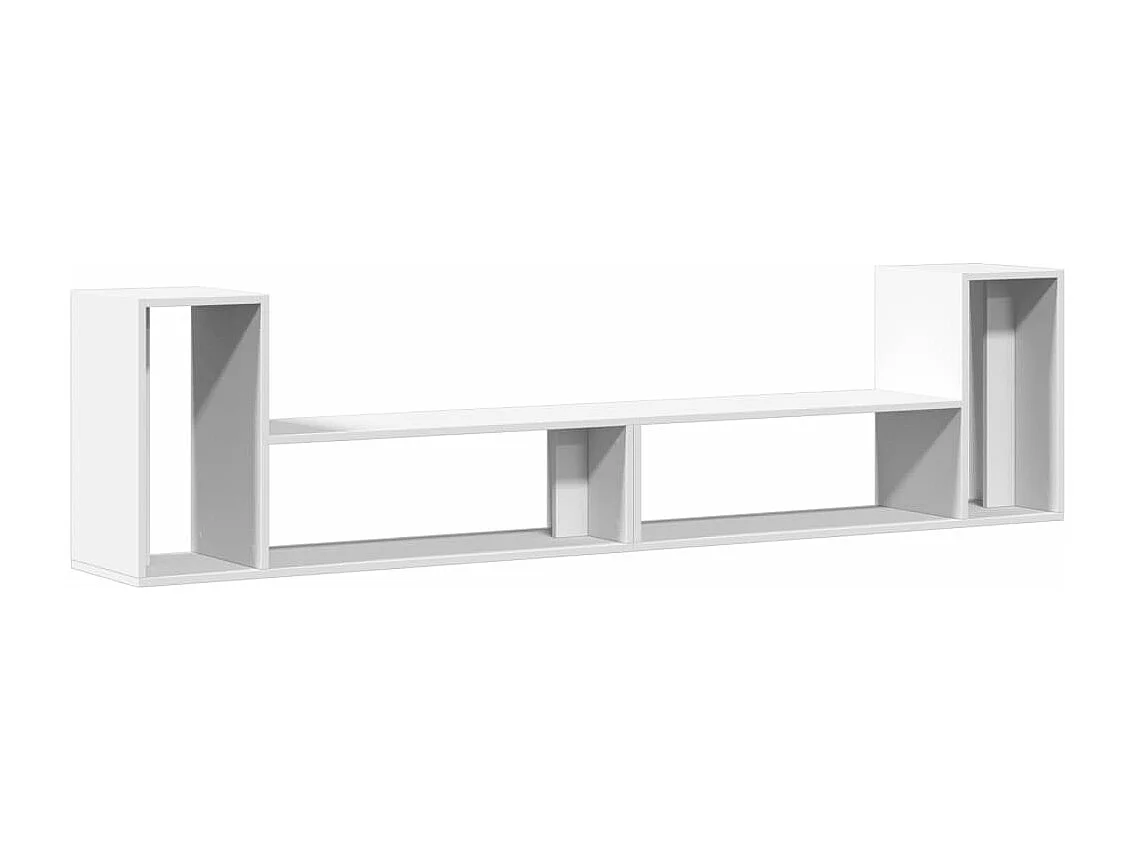 Mobili TV a Parete 2pz Bianchi 100x30x50cm in Legno Multistrato