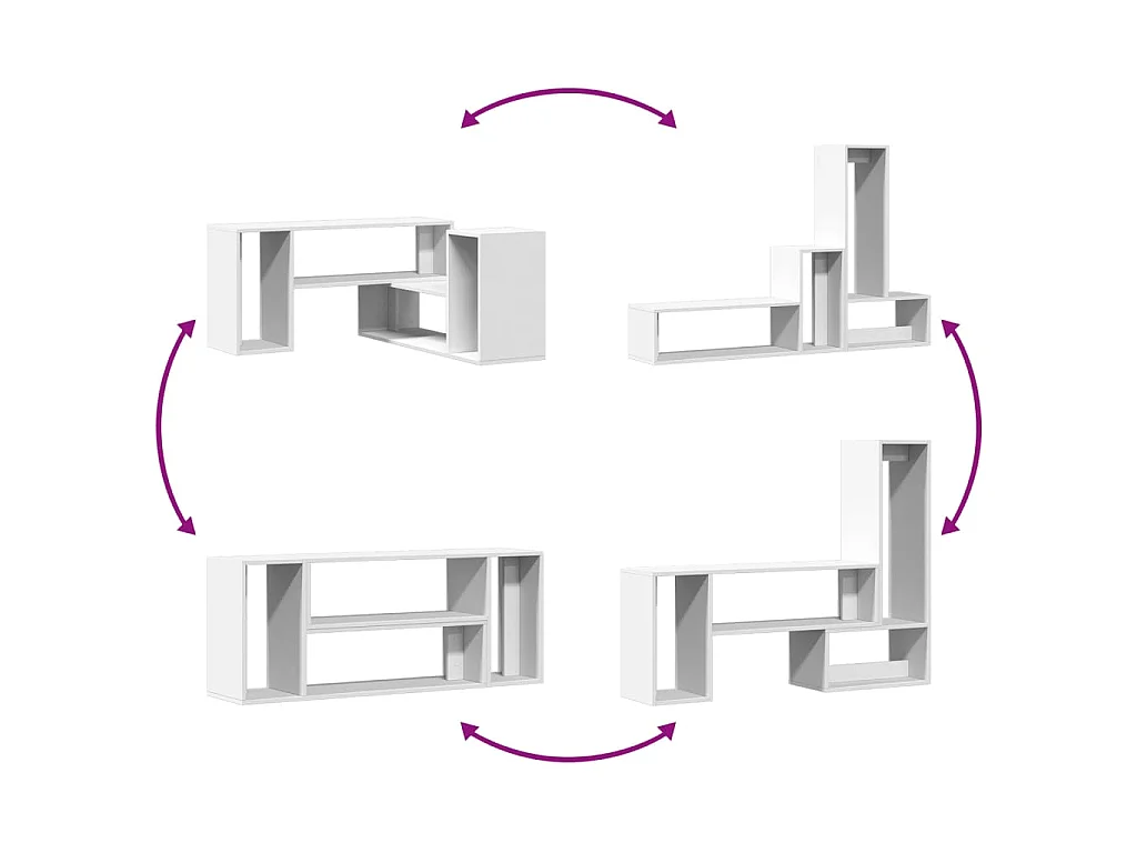 Meubles TV 2 pcs blanc 100x30x50 cm bois d'ingénierie