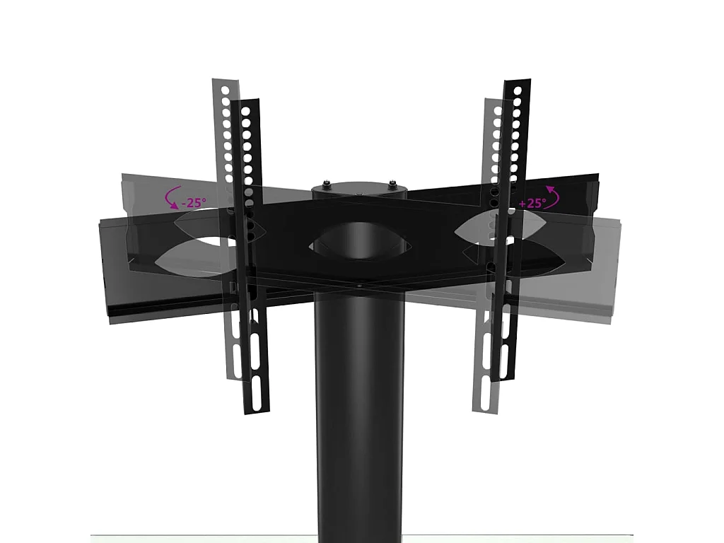 Tv-standaard hoek 3-laags voor 32-70 inch zwart en zilverkleur