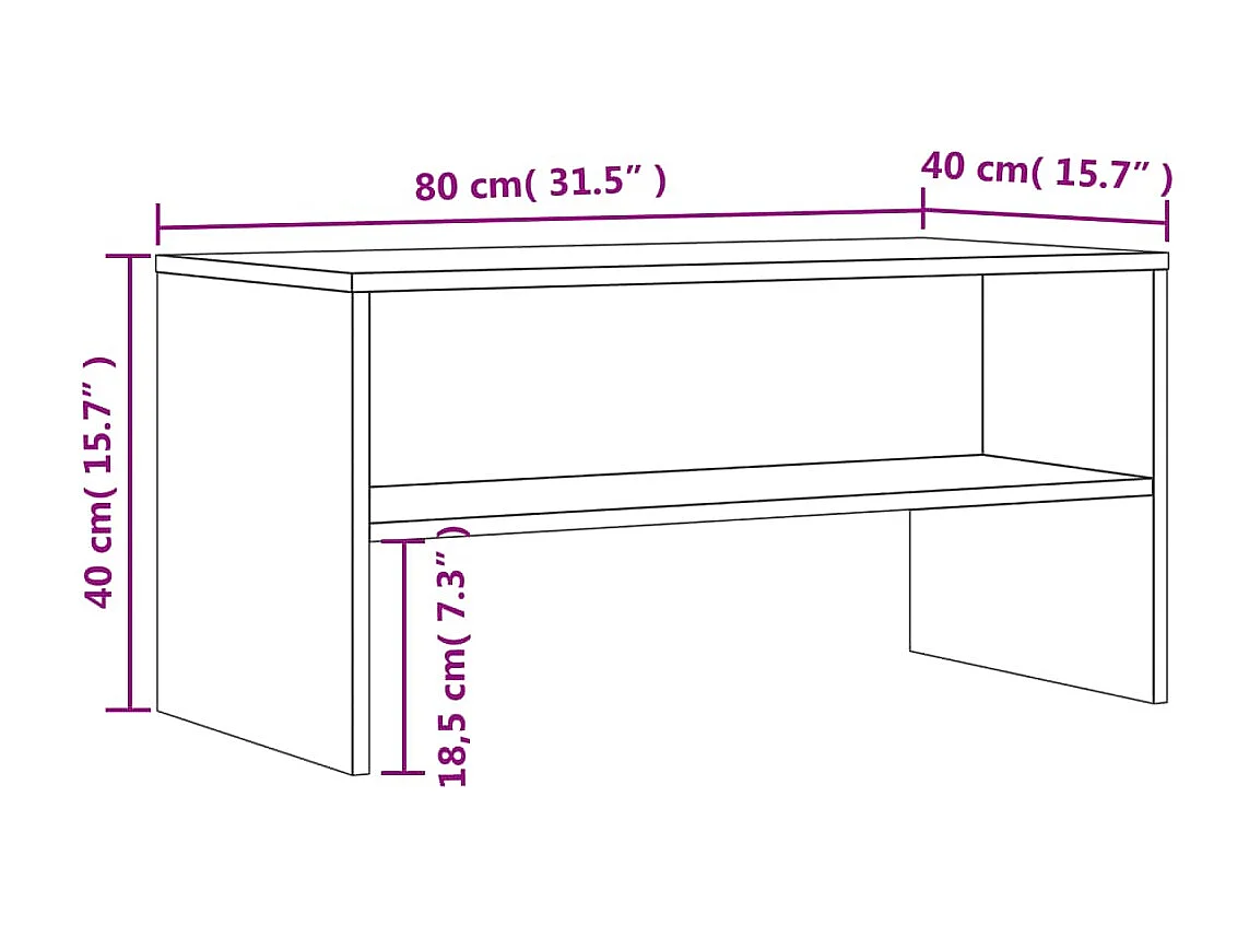 Mobile Porta TV Rovere Fumo 80x40x40 cm in Legno Multistrato