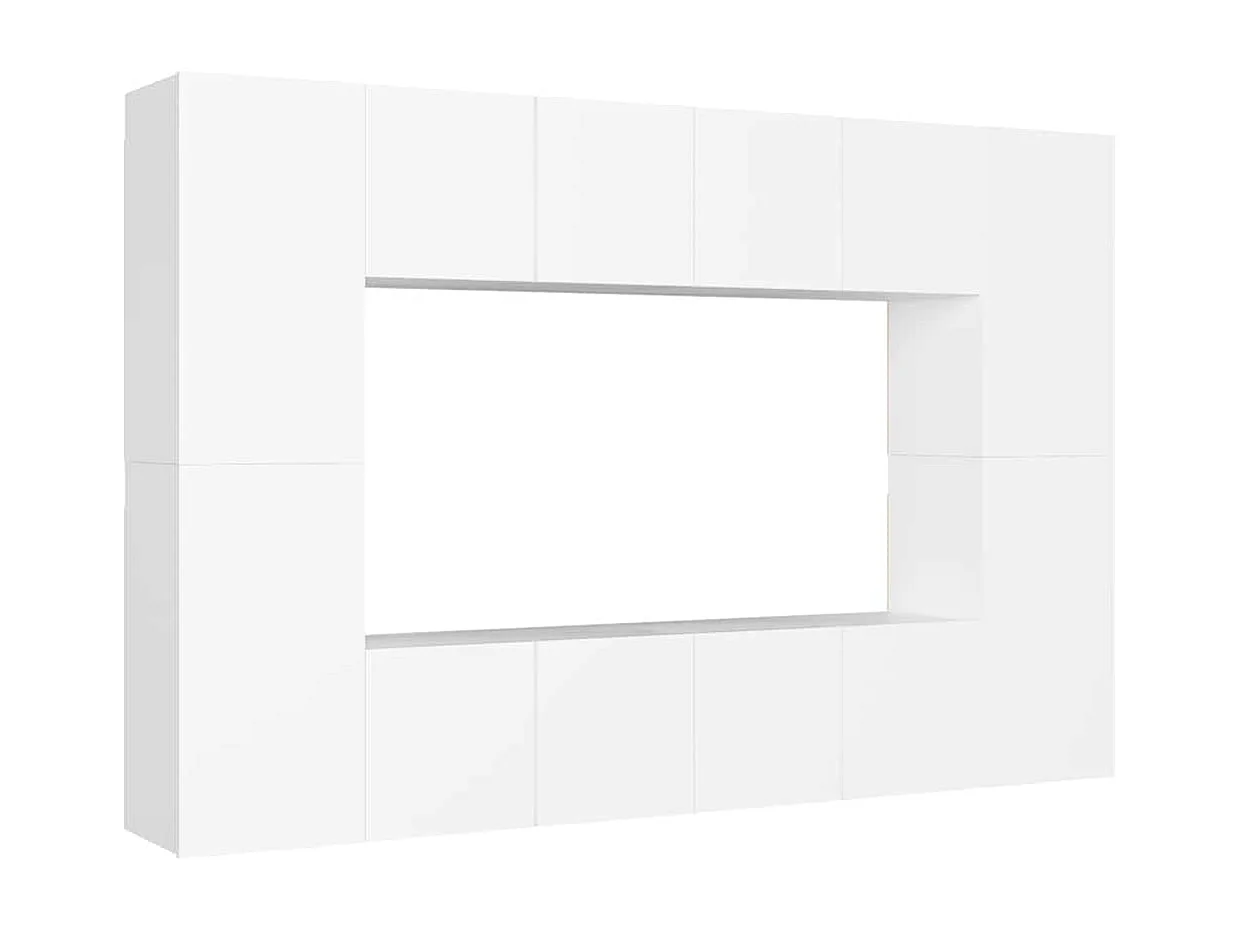 8-tlg. TV-Schrank-Set Weiß Holzwerkstoff