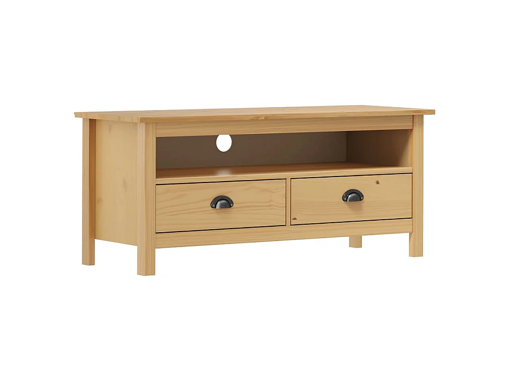 Meuble TV Hill Range Marron miel 110x40x47cm Bois de pin solide