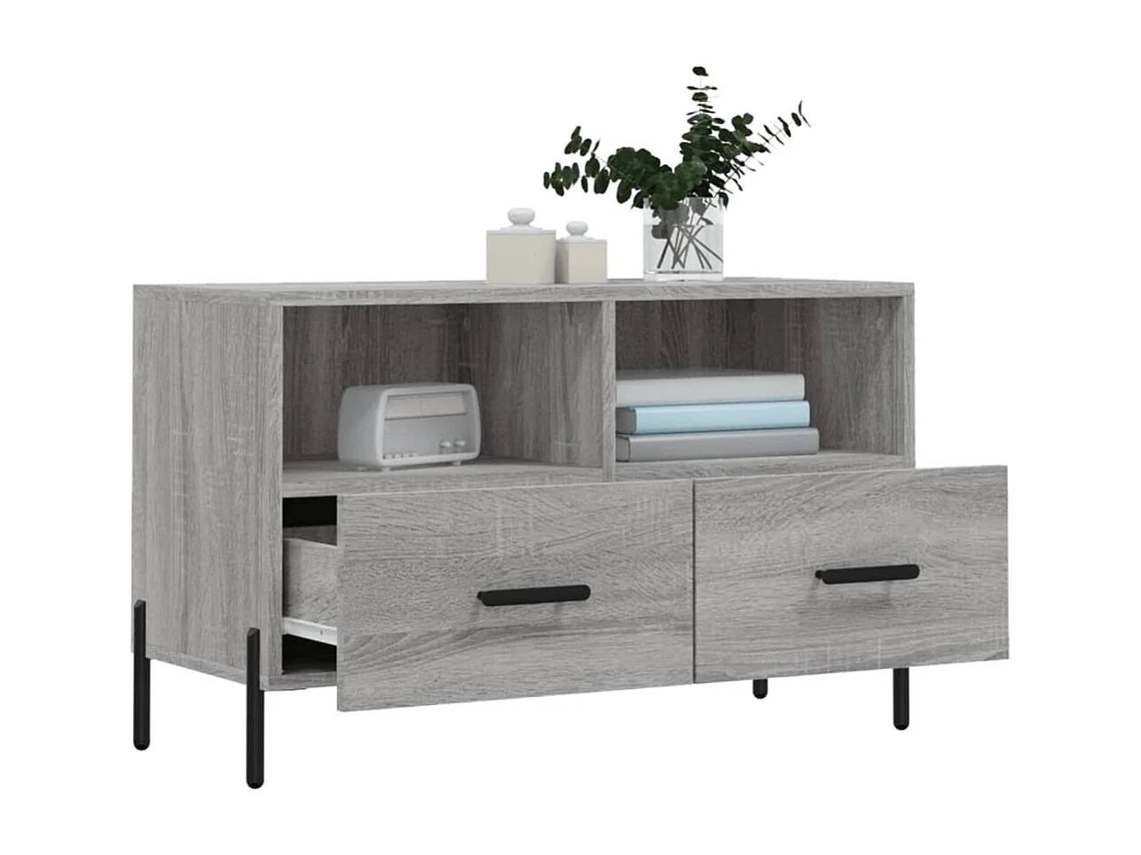 Mobile Porta TV Grigio Sonoma 80x36x50 cm in Legno Multistrato