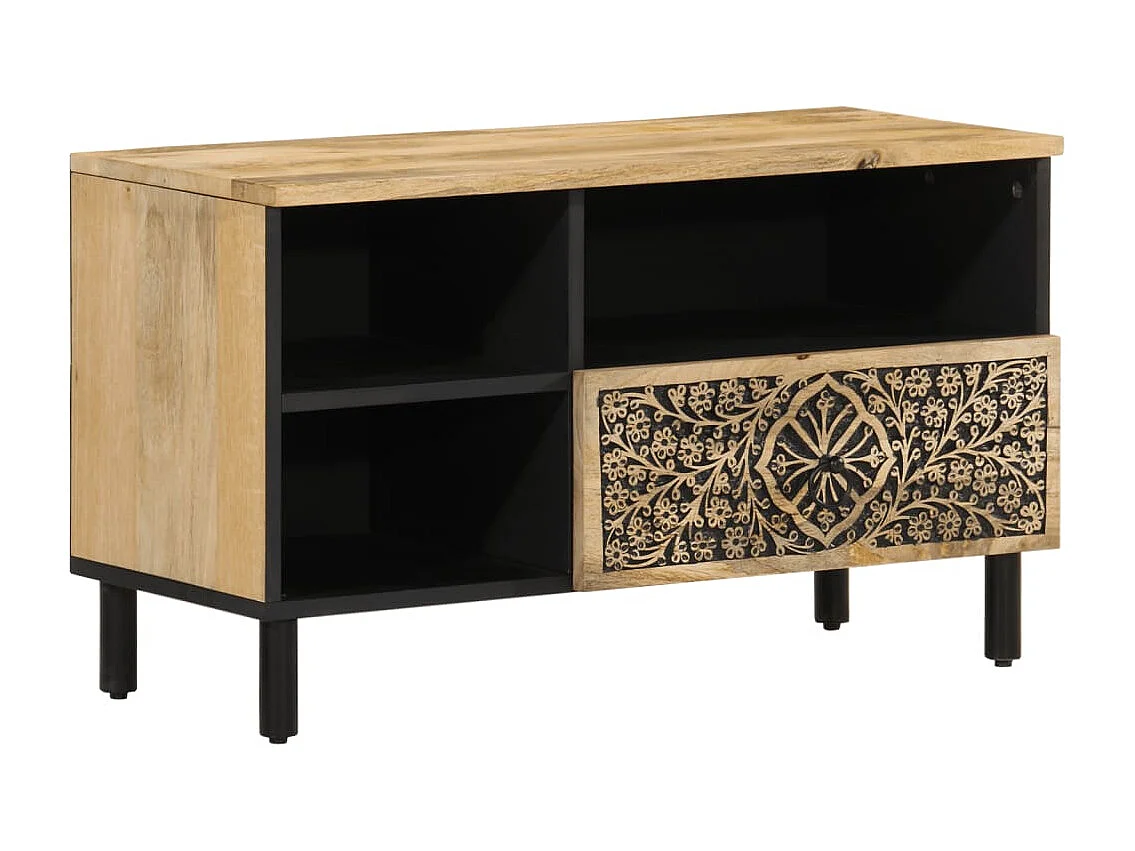 Meuble TV 80x33x46 cm bois massif de manguier