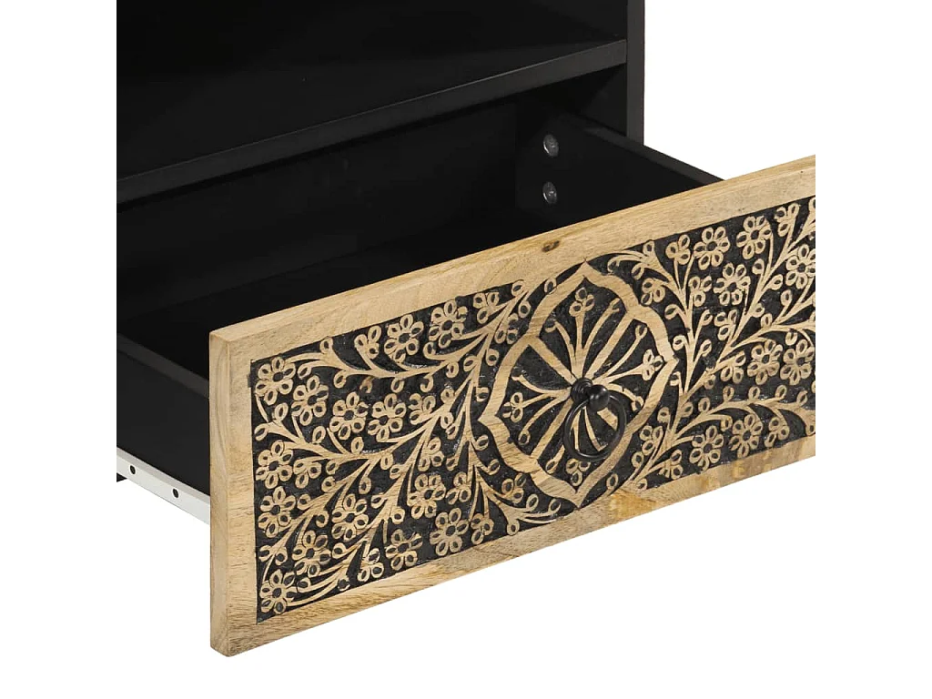 Meuble TV 80x33x46 cm bois massif de manguier