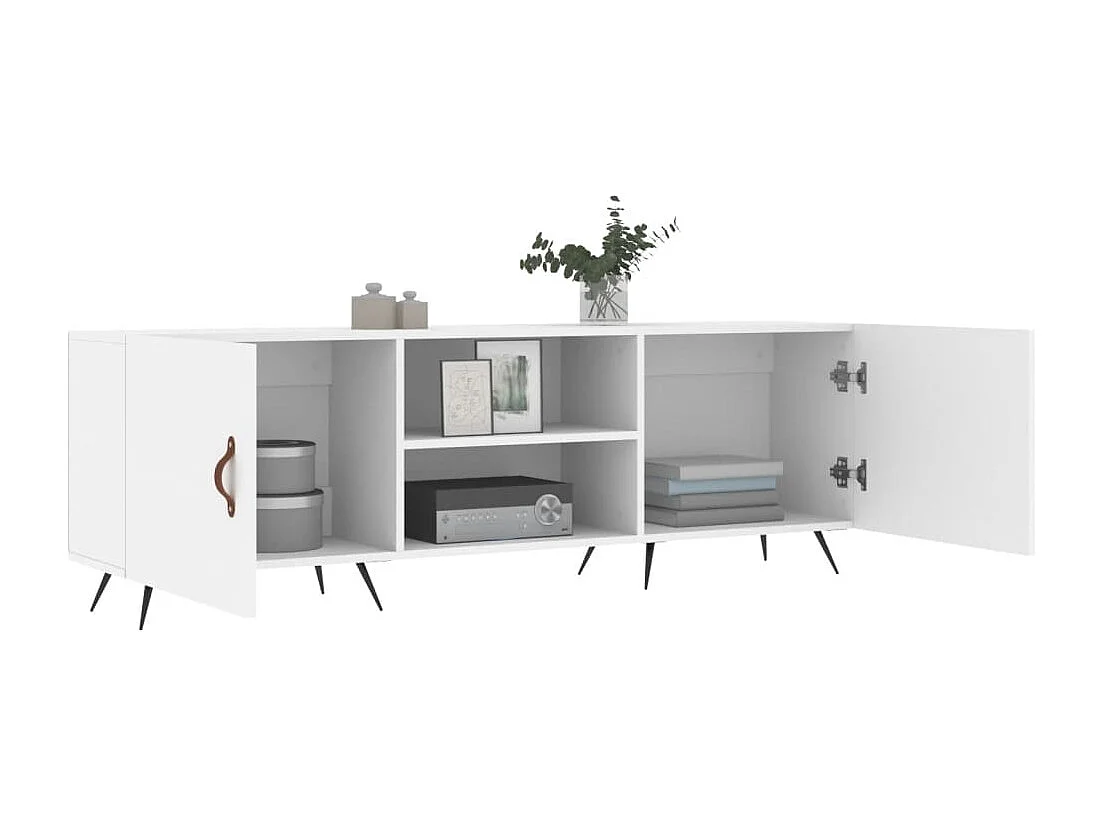 Meuble TV blanc 150x30x50 cm bois d'ingénierie