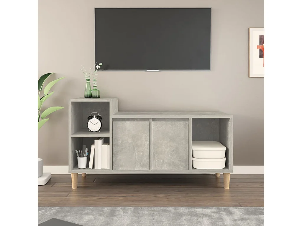 Meuble TV Gris béton 100x35x55 cm Bois d'ingénierie
