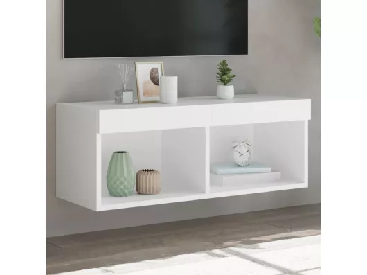 Kauf Unique TV-Schrank mit LED-Leuchten Weiß 80x30x30 cm