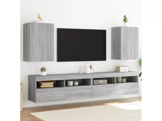 Kauf Unique TV-Wandschränke 2 Stk. Grau Sonoma 40,5x30x60 cm Holzwerkstoff