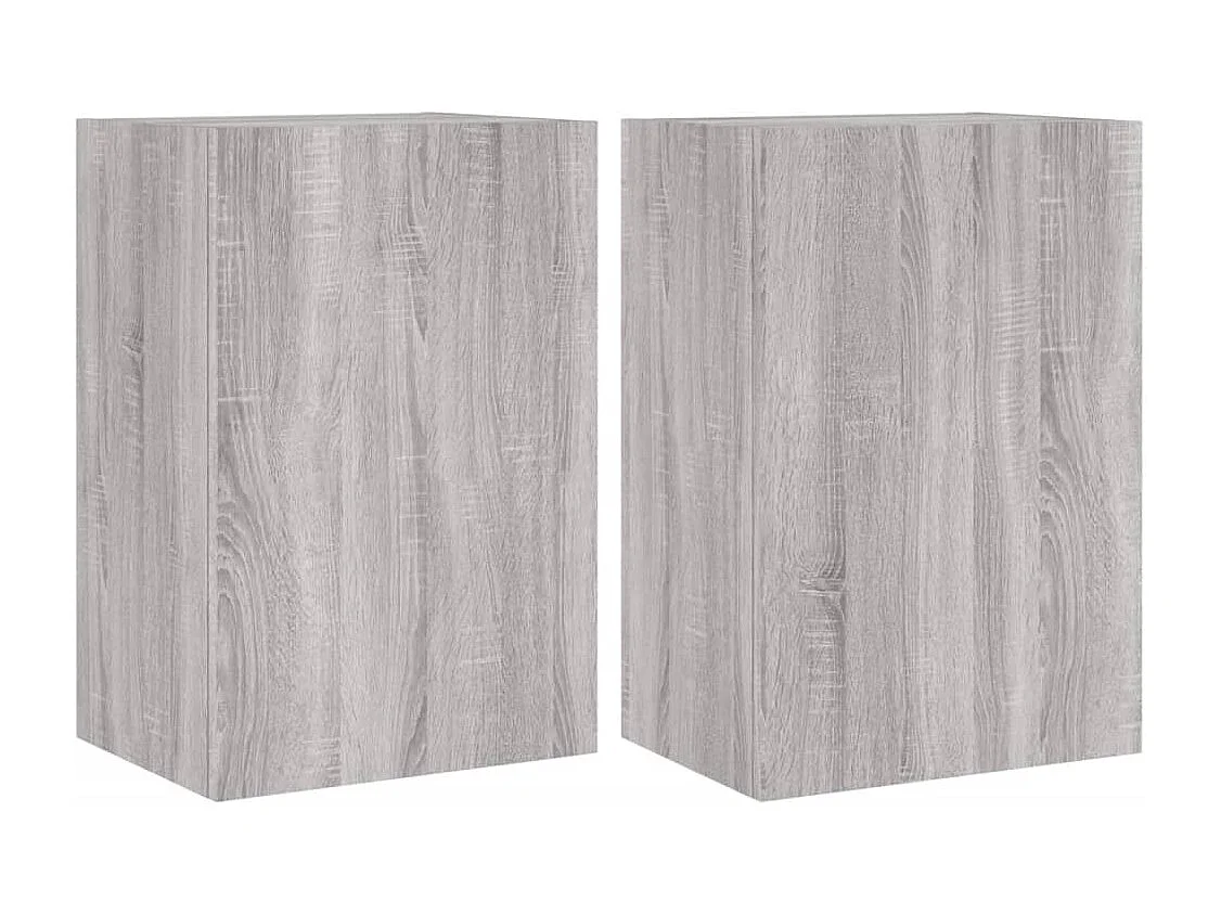 Meubles TV muraux 2pcs sonoma gris 40,5x30x60cm bois ingénierie