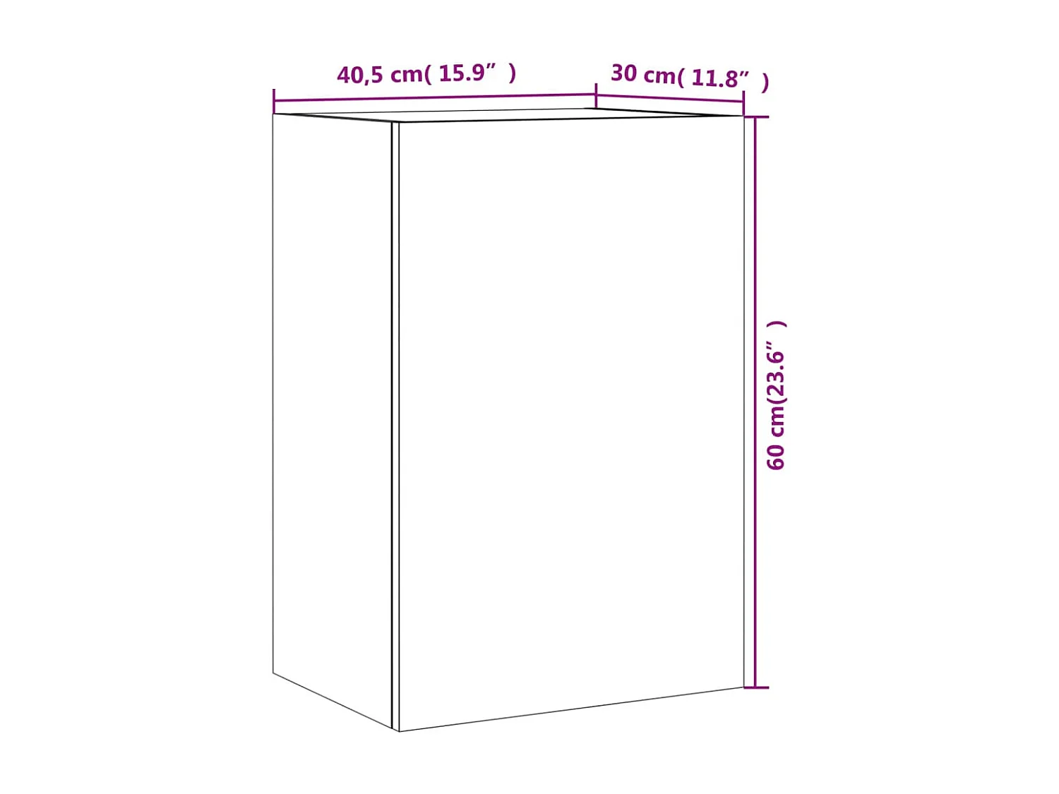 Meubles TV muraux 2pcs sonoma gris 40,5x30x60cm bois ingénierie