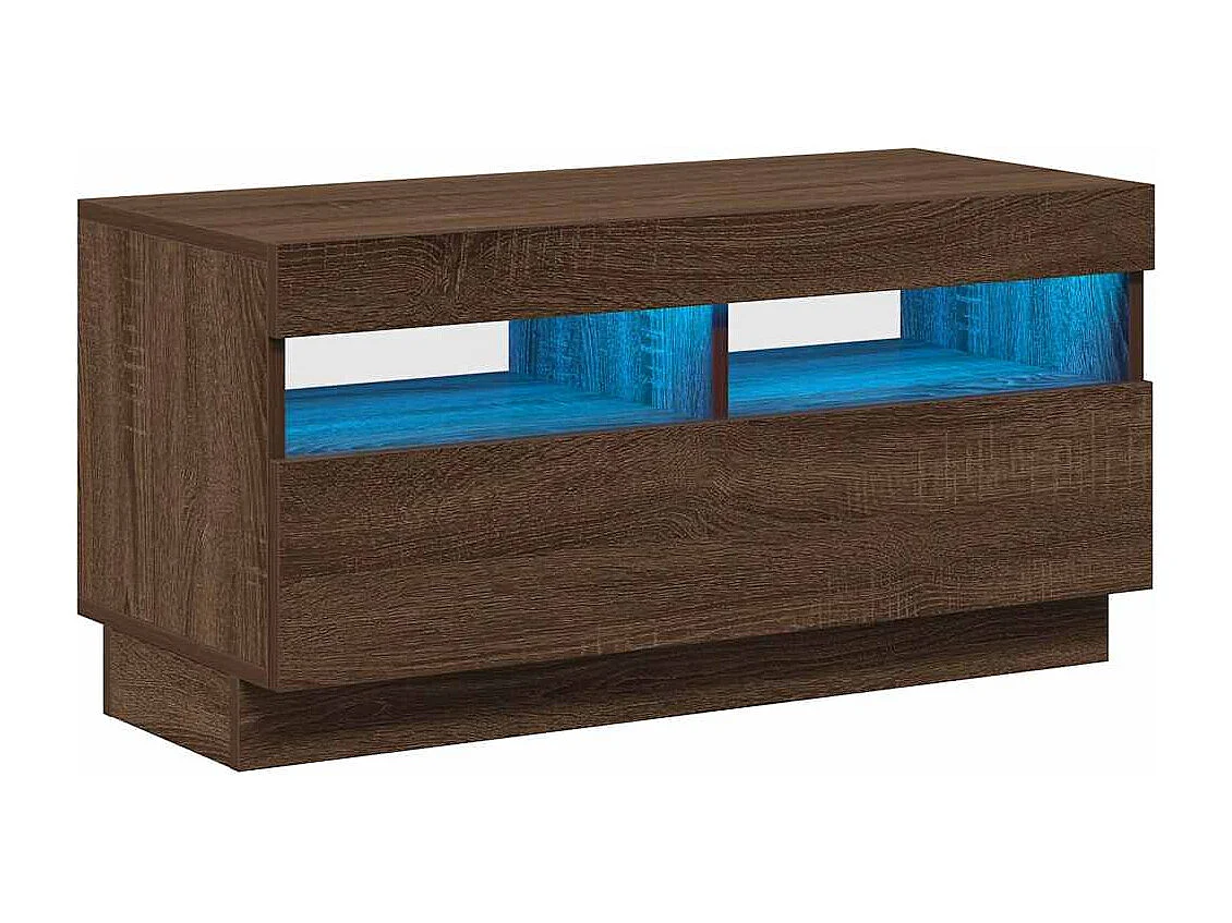 TV-Schrank mit LED-Leuchten Braun Eichen-Optik 80x35x40 cm