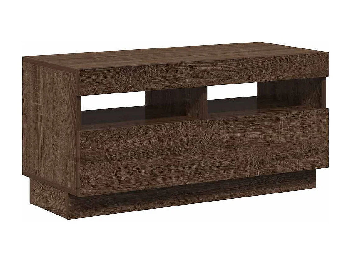 TV-Schrank mit LED-Leuchten Braun Eichen-Optik 80x35x40 cm