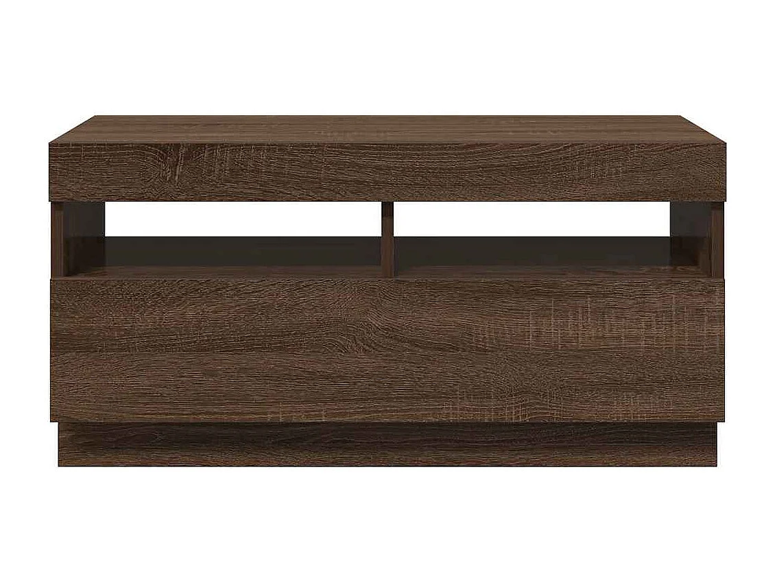 TV-Schrank mit LED-Leuchten Braun Eichen-Optik 80x35x40 cm