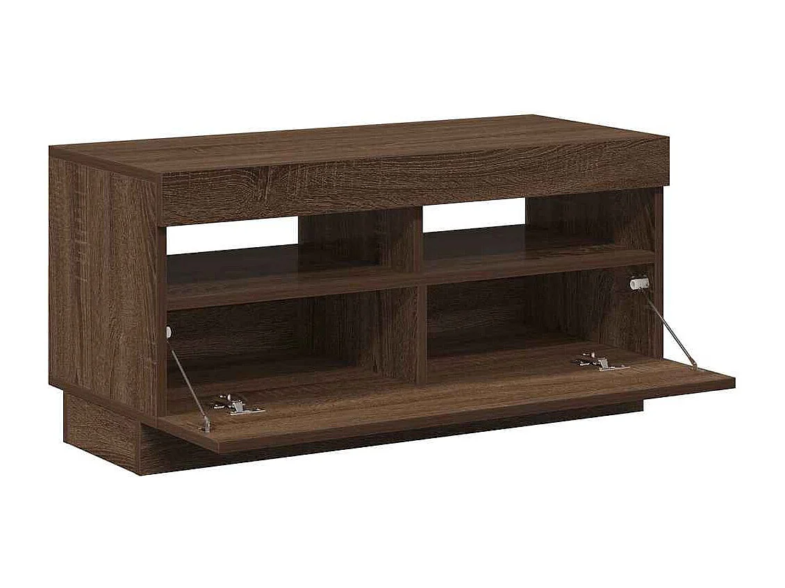 TV-Schrank mit LED-Leuchten Braun Eichen-Optik 80x35x40 cm