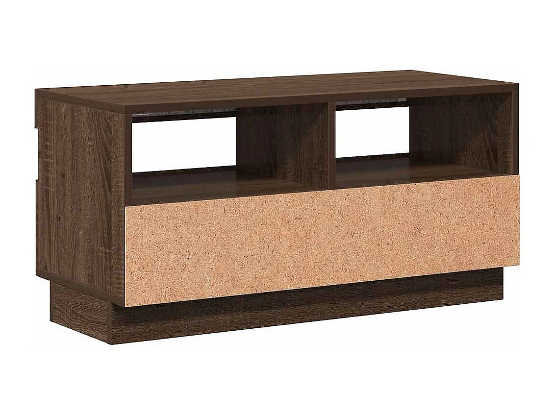 TV-Schrank mit LED-Leuchten Braun Eichen-Optik 80x35x40 cm