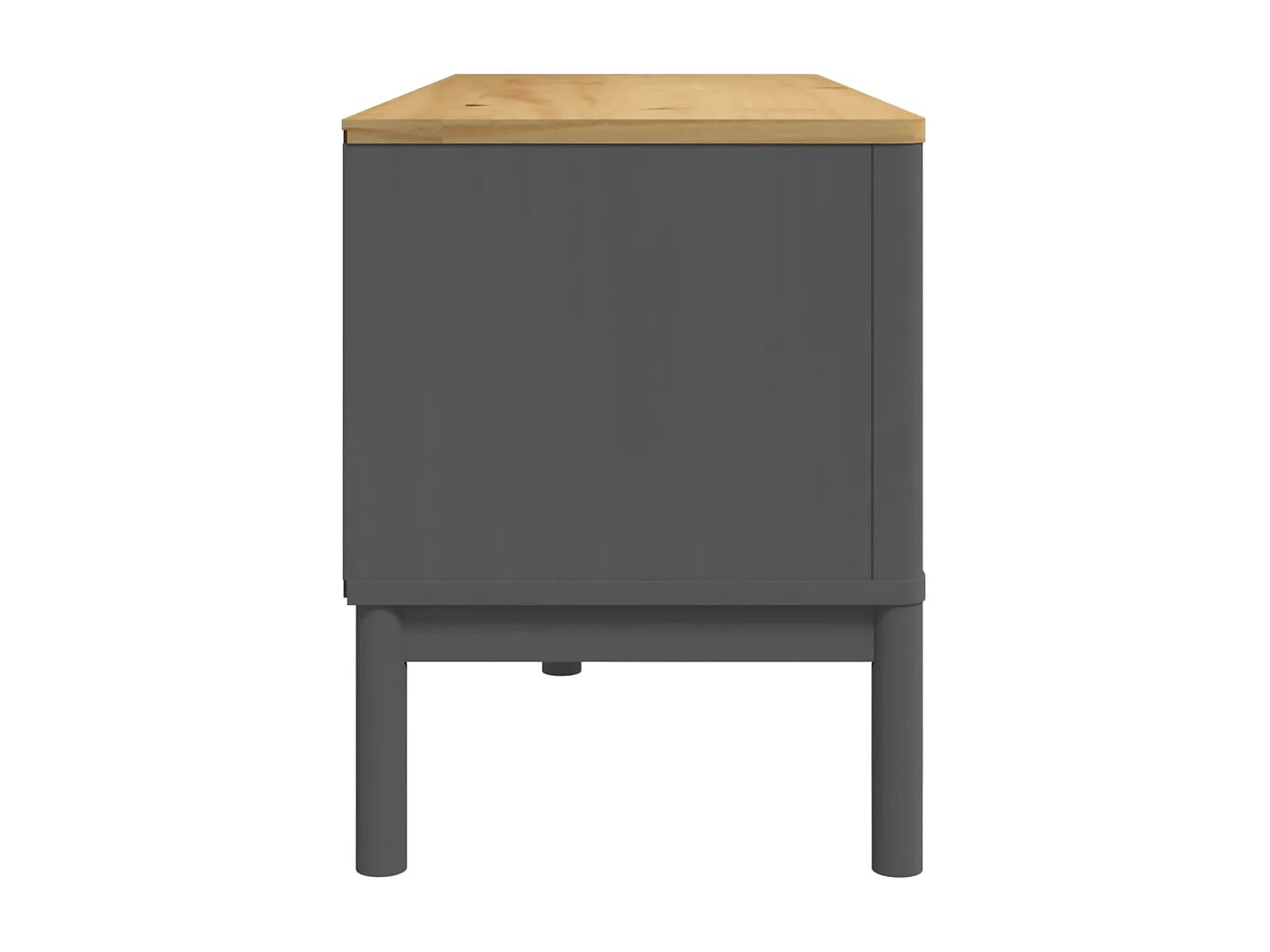 Móvel de TV FLORO 114x43x55 cm madeira de pinho maciça cinzento