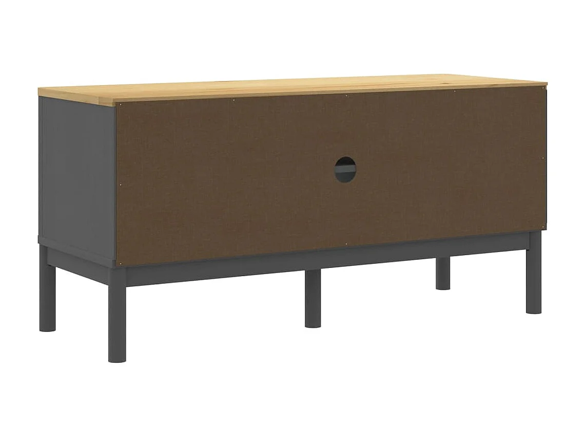 Móvel de TV FLORO 114x43x55 cm madeira de pinho maciça cinzento