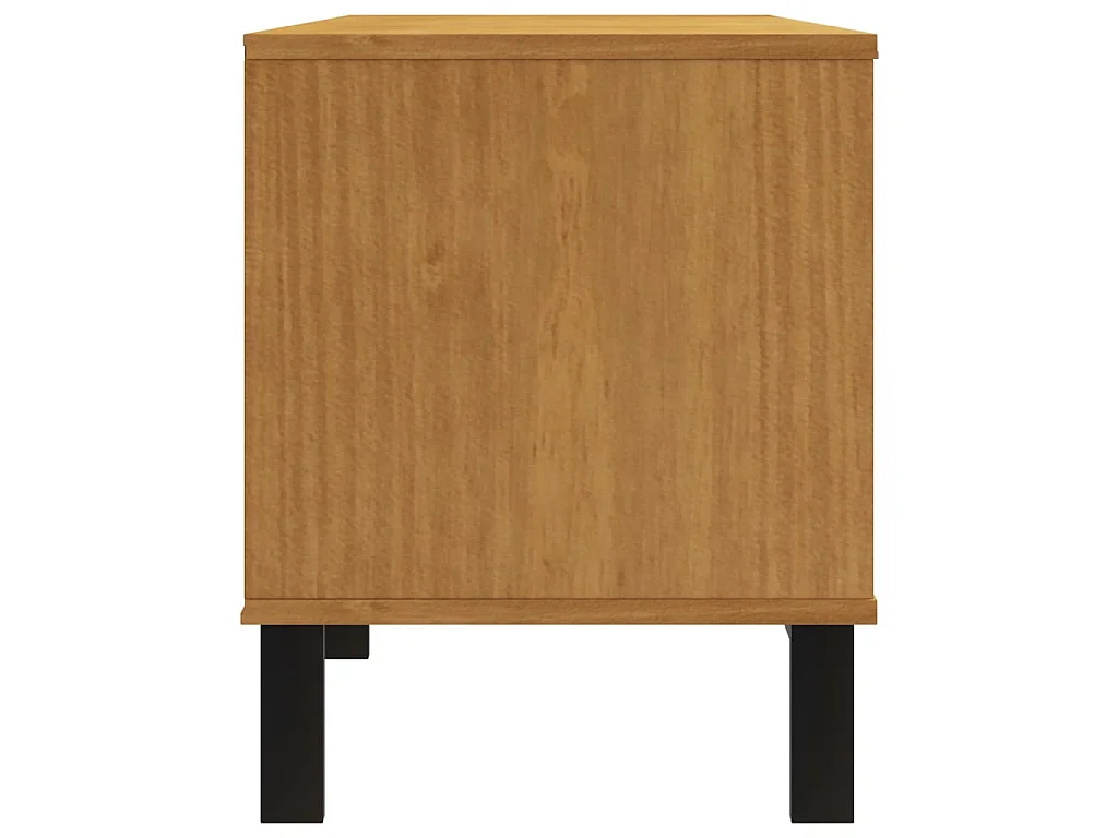 Meuble TV avec porte vitrée FLAM 158x40x50cm bois massif de pin