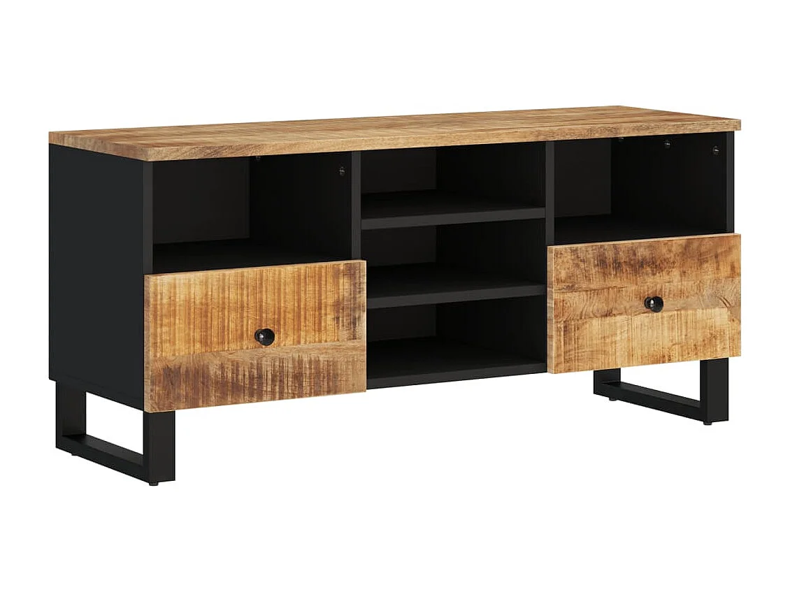 Meuble TV 100x33x46 cm bois de manguier et d'ingénierie