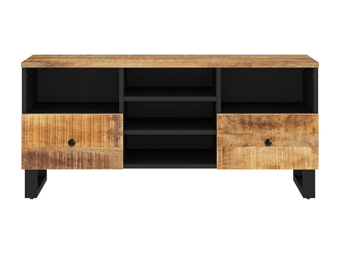 Meuble TV 100x33x46 cm bois de manguier et d'ingénierie